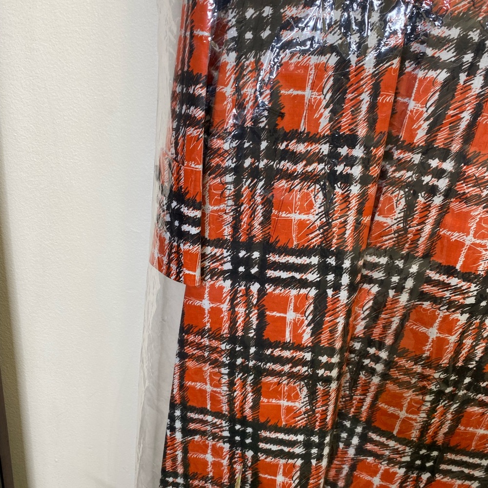 BURBERRY Scribble Check Car Coat In Bright Military Red Size 38 US (M) $4620 - Picture 6 of 15